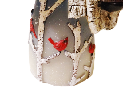 Новогодний светильник Снеговик со снегирями, 13*11*23см