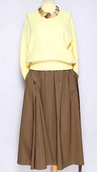 Юбка хлопок "Молния хлястик" мокко до р.52