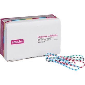 Скрепки Attache, 50, полимерное, овальная, 50 шт, в картонной упаковке (разноцветный)