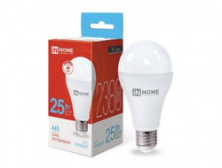 Лампа светодиодная ASD/inHome VC ЛОН A65 E27 25W(2250lm) 6500К 6K 135x65 (без пульсации) 4103