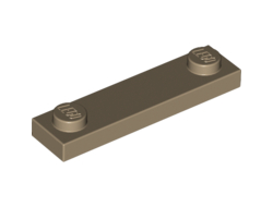 Plate, Modified 1 x 4 with 2 Studs without Groove, Dark Tan (92593 / 6146462)