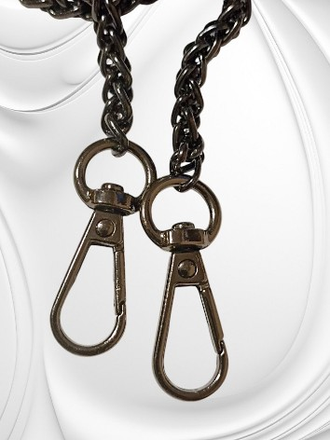 Цепочка для женской сумки, длина 120 см, толщина 6 мм, цвет черный никель