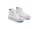 Кеды кожаные Converse Chuck Taylor All Star белые с красным высокие