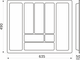 Лоток для столовых приборов COMFORT, в модуль 700 мм (635х490х50 мм), металлик, AKS