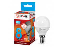 Лампа светодиодная ASD/inHome VC шар P45 E14 8W(720lm) 4000К 4K 83x45 (без пульсации) 0556