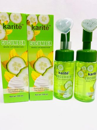 Пенка для умывания с щеточкой Karite Make Up Remover Cucumber 150мл