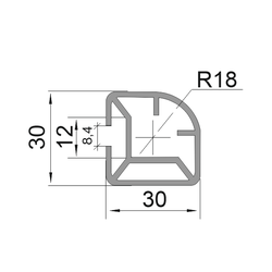 Стойка угловая радиусная (1 м.)