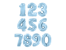 Фольгированная цифра - Голубая матовая