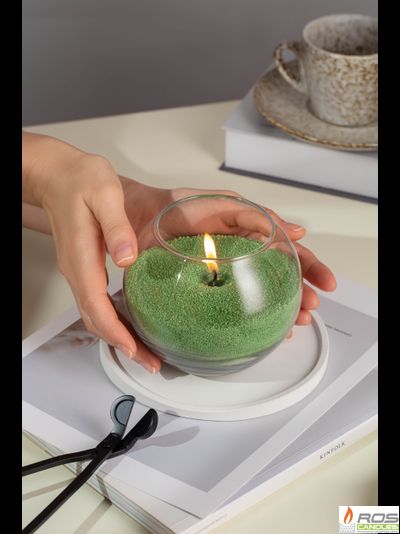 Насыпная свеча "Шар" 12*10 см, цвет "Зелёный"