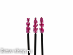 Нейлоновые щеточки для бровей розовые 50шт/уп