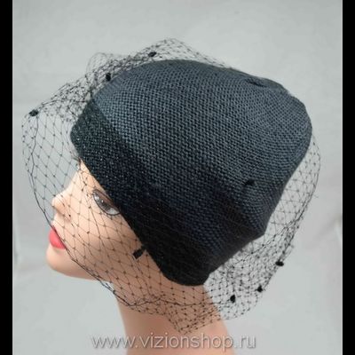 Шапка с вуалью Италия vizio 4908 темно-серая