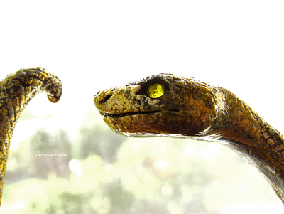 Золотая змейка. Браслет в виде змеи из полимерной глины