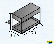 Аквариум 100л. со светильником 70*48(h)*35 без ламп