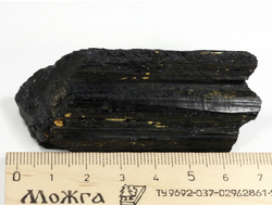 Турмалин чёрный (шерл), кристалл необработанный, Бразилия (70*31*25 мм, 77 г) №37615