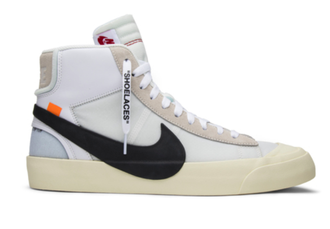 Nike Air Jordan Retro 1 High Og x Off-White Blazer Белые с черным