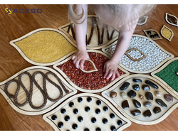 Тактильная дорожка “Листики”. Набор 8 больших и 8 маленьких