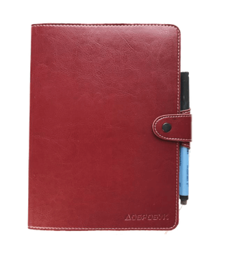 Многоразовый зож ежедневник, формат А5, (148 х 210 mm), обложка из эко-кожи красного цвета