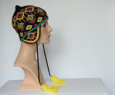 Женская модная оригинальная шапка ушанка вязаная Вицио Италия