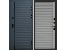 Дверь входная Графит Line с серой панелью