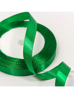 Лента атласная 12мм (19, зеленая), 22,9м