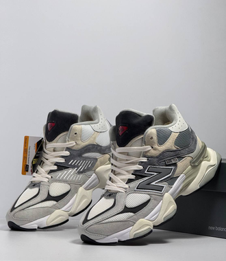 New Balance 9060 Light Grey с мехом