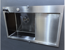 Мойка из нержавеющей  стали   78х48L BL  ЛЕВАЯ ЧЁРНАЯ Amalet *