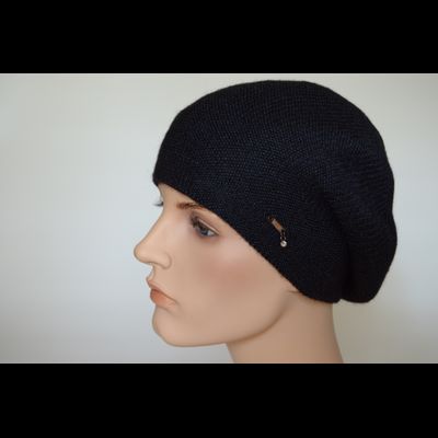 Черный женский берет из альпака и шелка Vizio Италия 7000