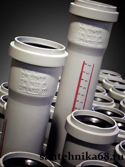 Труба с раструбом пп канализация Ostendorf HTEM DN 50 * 0,15 0,25 0,5 0,75 1 1,5 2 3 м