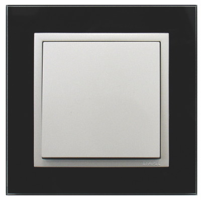Рамка Logus 90 стекло 1 пост, черное стекло/лед - Efapel 90910 TEG