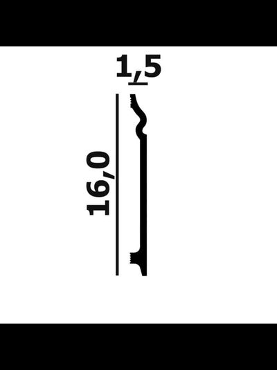 Плинтус напольный Перфект Plus P113, из дюрополимера, влагостойкий, под покраску, 2 метра