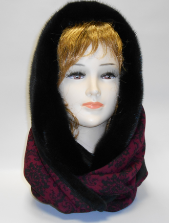 Шапка женская Снуд шарф утепленный натуральный мех норка, арт. Ц-0226