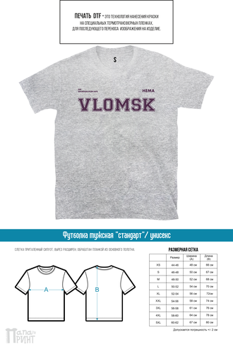 Футболка стандарт меланж "Vlomsk"