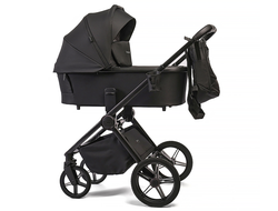 Коляска 3в1 Peppy Monaco 2026, Black / Черный, рама Черная (Rise)