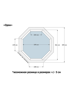 Чертеж деревянного бассейна Орон от Кристалл