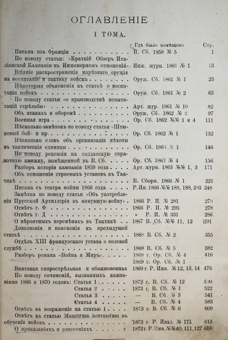 Сборник оригинальных и переводных статей М.Драгомирова. [в 2 т.]. Том 1: 1858 – 1880. СПб.: Тип. В.С.Балашева, 1881.