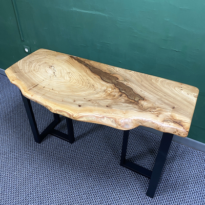 консоль из слэба, консоль из дерева, узкий столик, консоль под телевизор, полка под телевизор, слэб