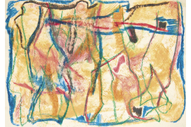 «Осенние силуэты. Юрмала», 2-я половина 1970-х г., бумага, восковые мелки, 19,2х26,7