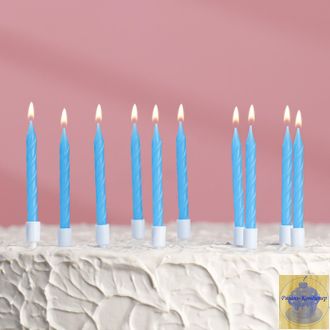 Свечи "С днём рождения" 10 шт, синие