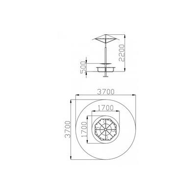 1436 Столик с навесом «Грибок»