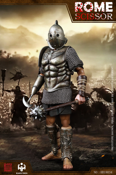 Римский гладиатор скисор (арбелас) в серебряной броне - Коллекционная ФИГУРКА 1/6 Imperial Army Hunting Ground Fighter SCISSOR Silver Edition (HH18034) - HHMODEL & HAOYUTOYS