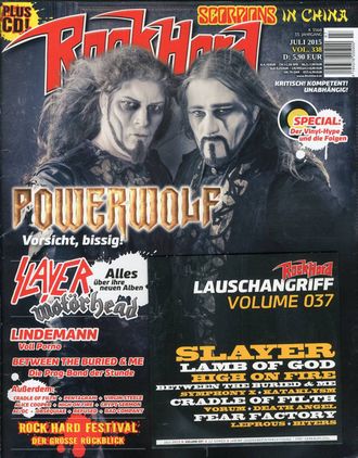 Rock Hard Magazine July 2015 Powerwolf, Scorpions, Slayer, Немецкие журналы в России, Intpressshop