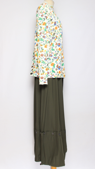 ДЖЕМПЕР ХЛОПОК "СТОЙКА МЕЛКИЕ ЦВЕТЫ" белый до р.52