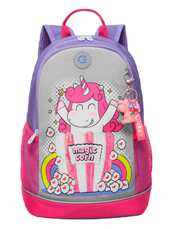 Рюкзак школьный GRIZZLY RG-363-1 фиолетовый серый