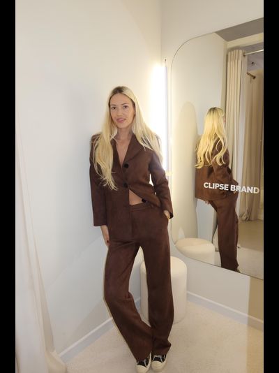 Брюки из замши (коричневый)