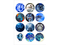 Наклейки год Тигра №2