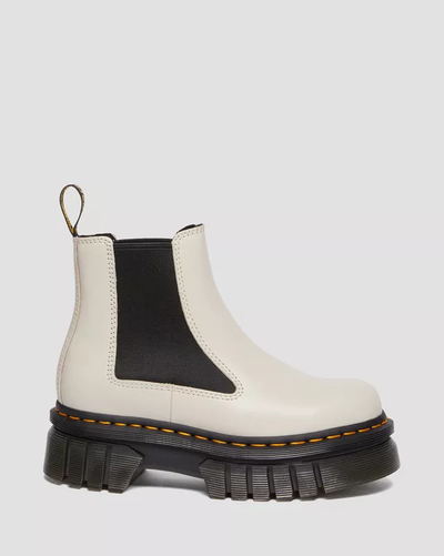 Dr Martens Audrick Nappa Leather Platform Chelsea Beige