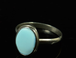 Кольцо бирюза овал, 10*13мм, размер 18.,