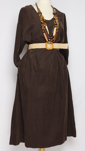 Платье  Бохо "Вельвет мысик" яблоко, шоколад до р.50