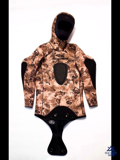 Гидрокостюм неопрен 7мм AquaTeam Hunter Brown У/н Sheico р.52