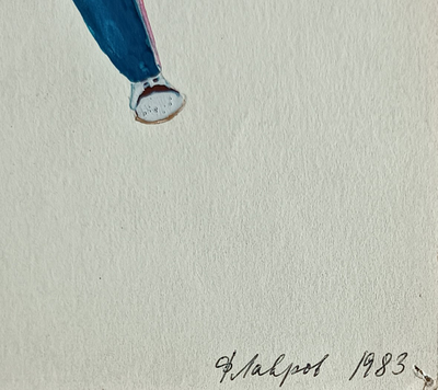 "Третья голова" бумага гуашь Лавров Ф.Ю. 1983 год